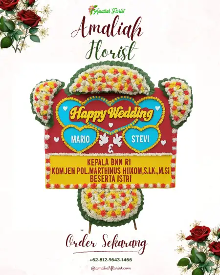 Papan Bunga Pernikahan Basuhan